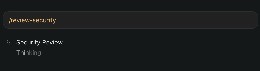 Running the /review-security skill from the agent input