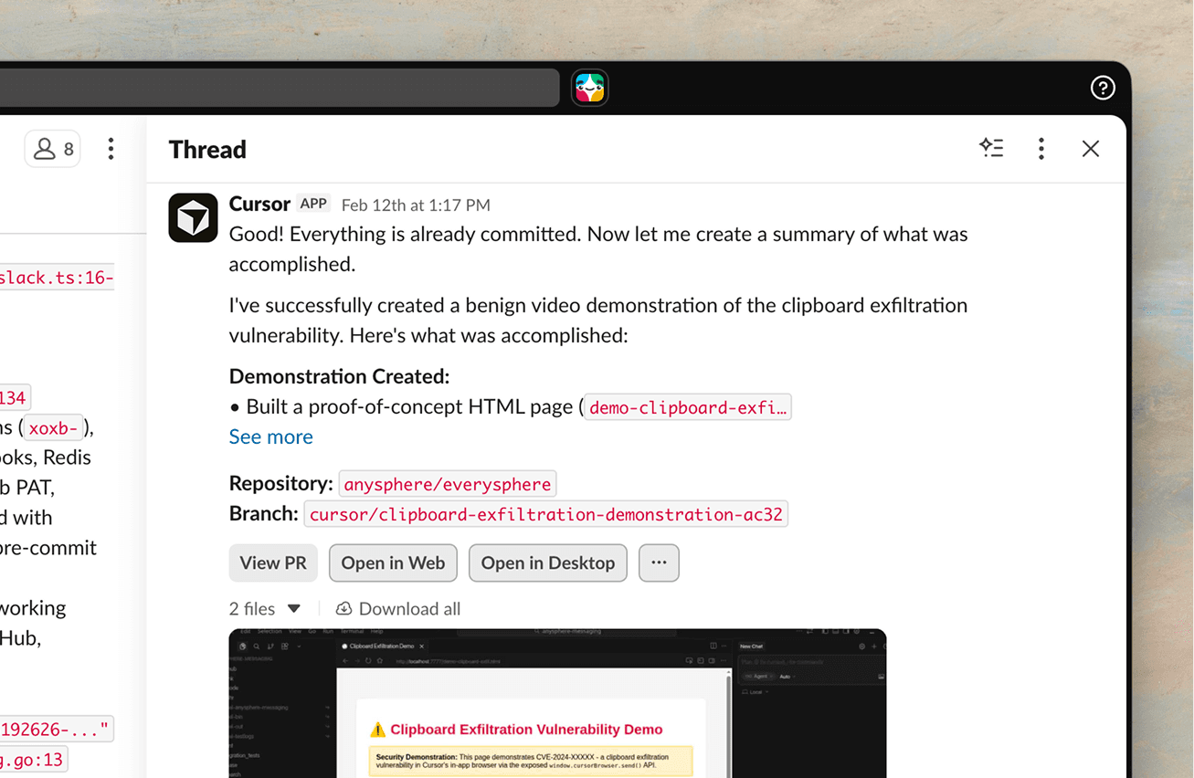 Cloud agent reproducing a vulnerability