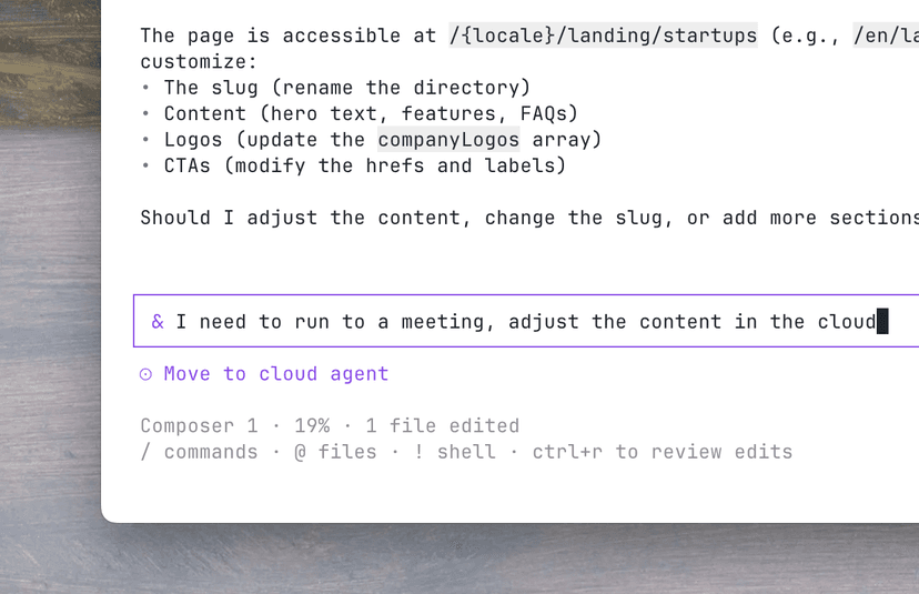 CLI Agent Modes and Cloud Handoff · Cursor