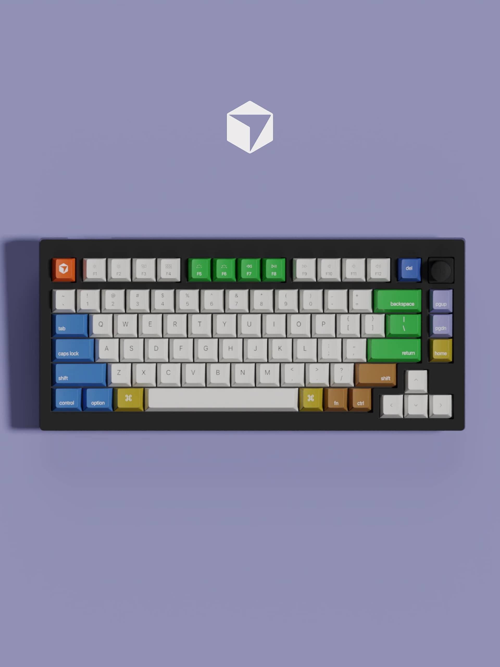 A custom Cursor keyboard with the Cursor logo on the escape key