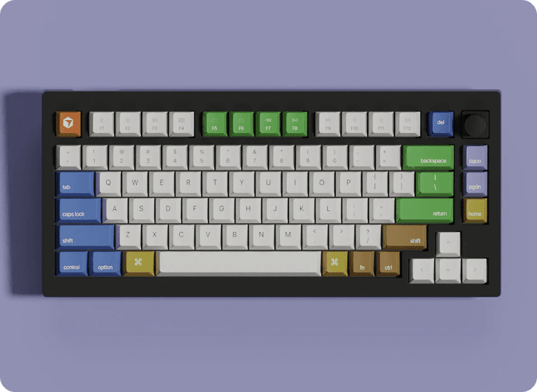 A custom Cursor keyboard with the Cursor logo on the escape key