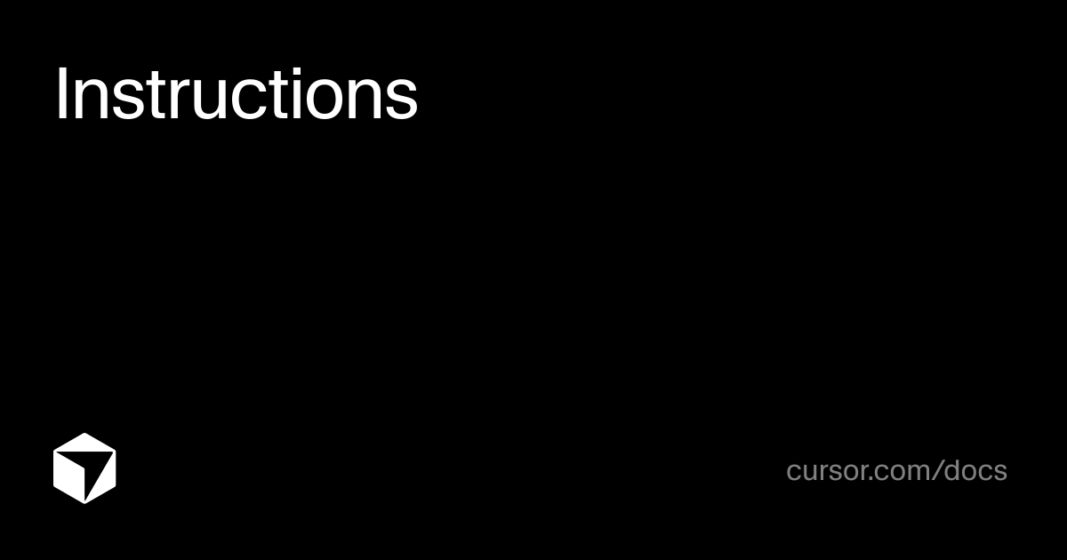 Instructions | Agent SDK | Cursor Docs