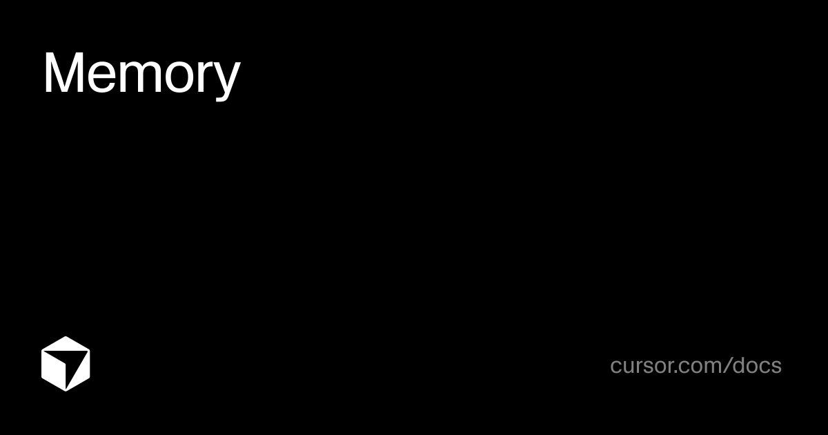Memory | Agent SDK | Cursor Docs